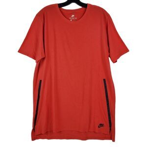 NIKE Shirt Adult XL Tall Red Swoosh Logo Stripes Athletic Athleisure Activewear